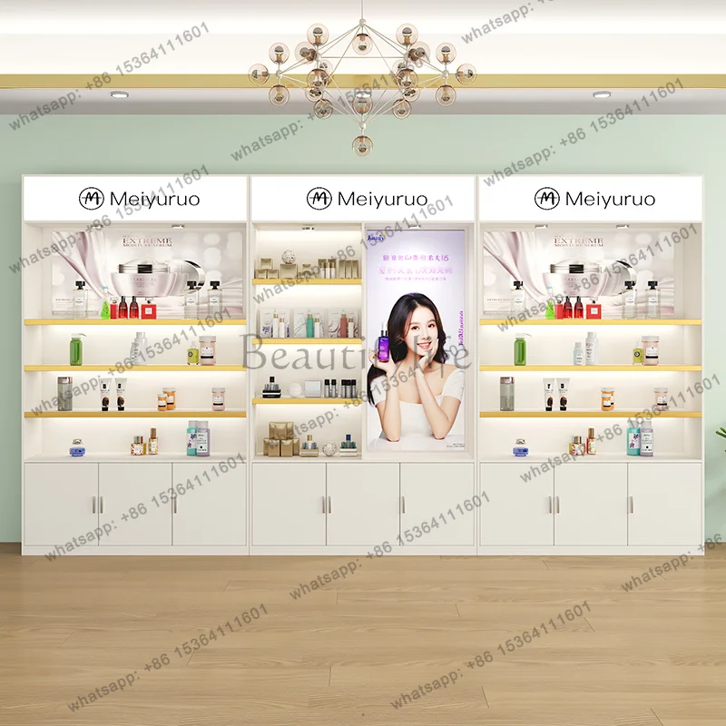 PG Nordic Creative Cosmetics Display Cabinets Modern Minimalist Beauty Salon Skin Care Products Rack Beauty Shop Furniture FYMC
