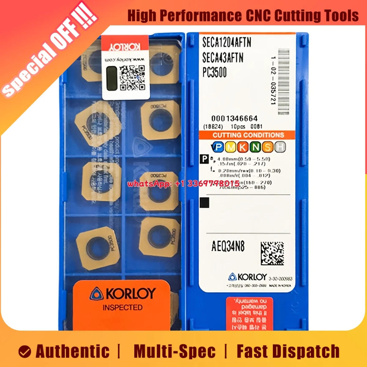 

Оригинальные твердосплавные фрезы SECA12/1204AFTN: PC230/PC3500 с покрытием
