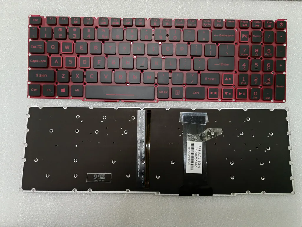 For Acer Predator Helios 300 PH315-52 PH315-53 PH317-53 Keyboard US Red Backlit