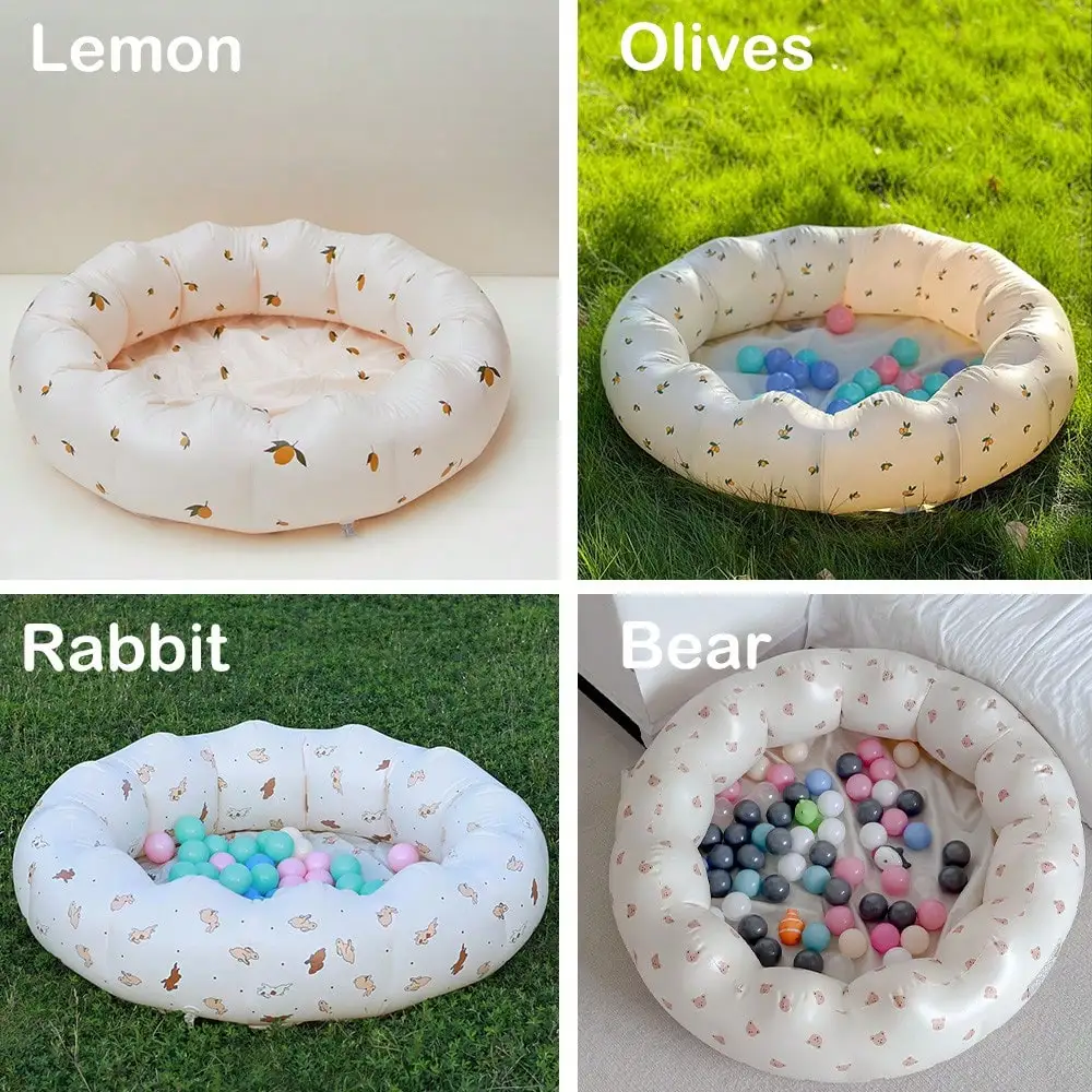 1PC Gonfiabile Piscina Per Bambini Imbottita Petali Rotondi Piscina Piccola Pompa Piscina Per Bambini Piscina Per Bambini Giochi D'acqua All'aperto Centro di Giochi