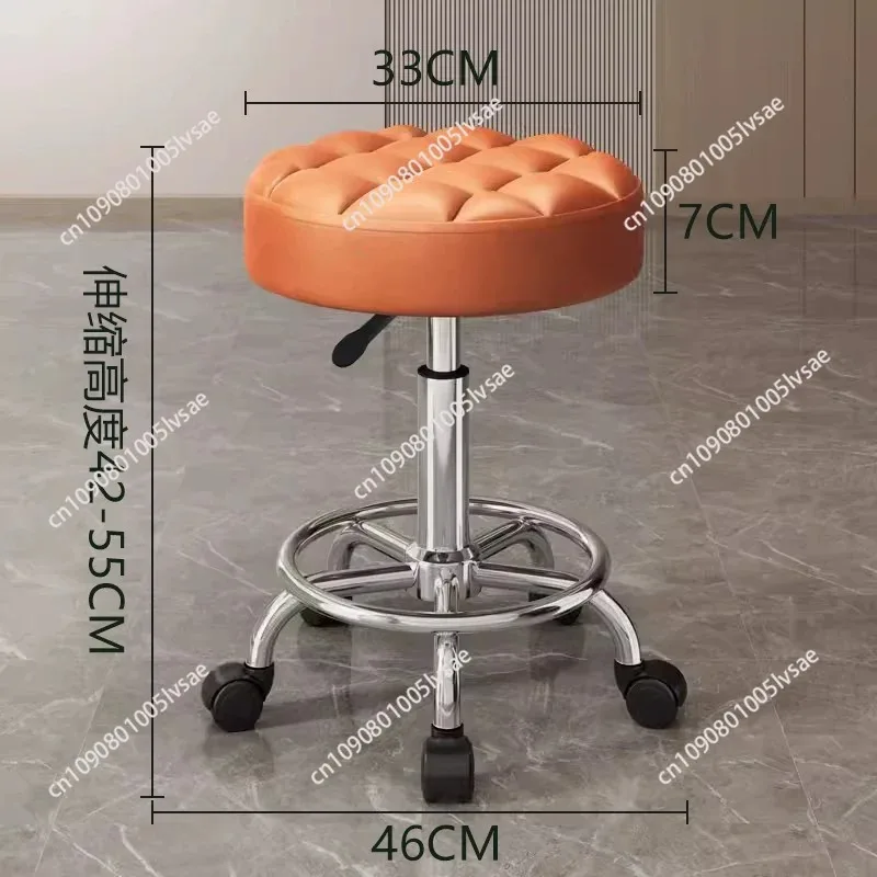 Barber Nail Salon Chair Swivel Wheels Rotating Salon Hair Stylist Barbershop Equipment Furniture Professional Rolling Silla - view 4