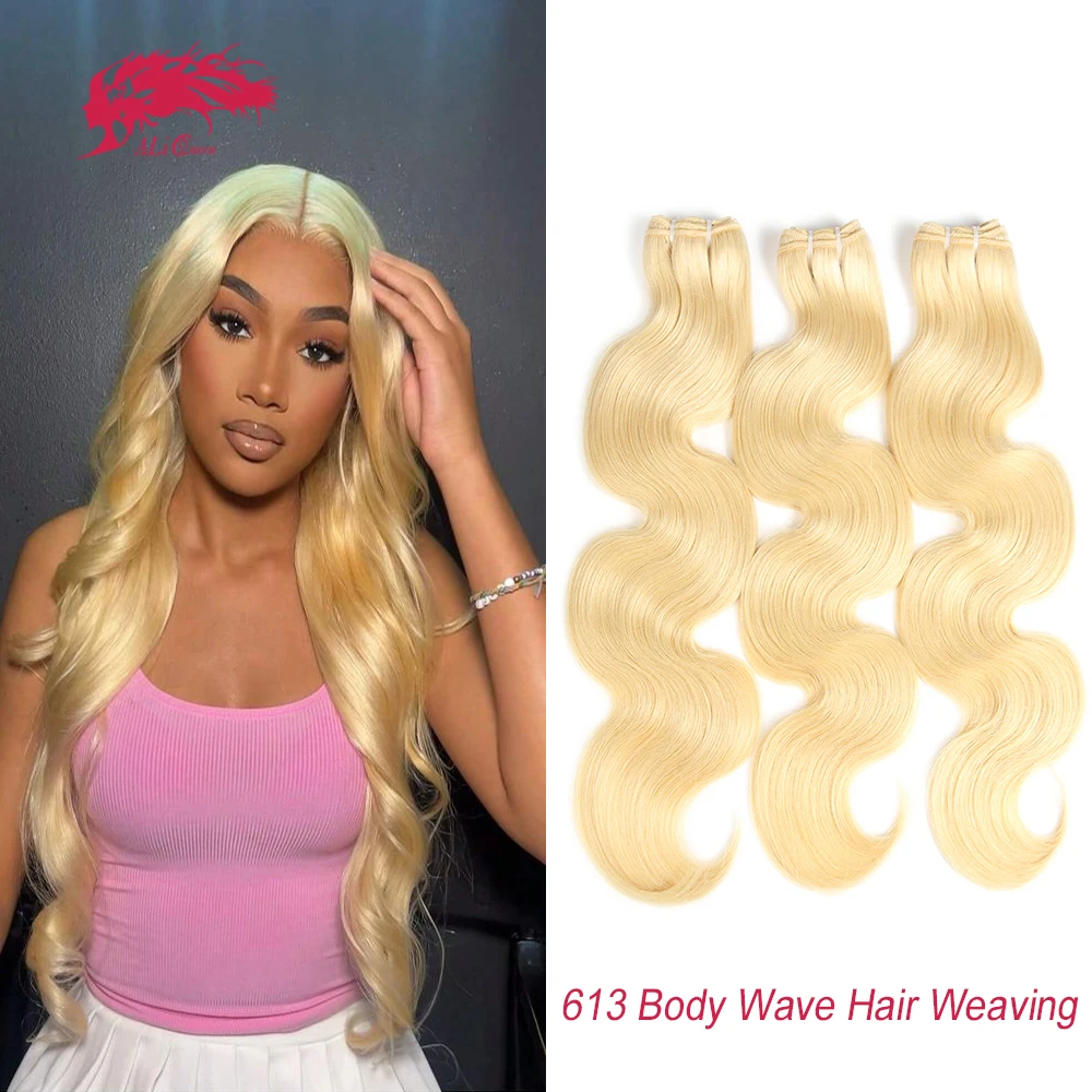 

Волосы Ali Queen 613 # Пучки человеческих волос Bloned, объемная волна, бразильские необработанные натуральные волосы, необработанные плетение волос, 14-30 дюймов