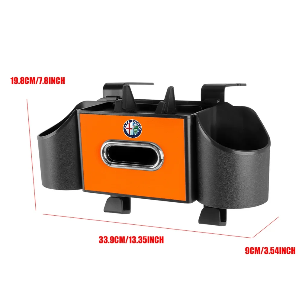 Hub Caps 1PC For Alfa Romeo 159 Giulietta Mito 147 Stelvio Multifunctional Car Tissue Box Organizing Phone Holder Storage Box Ac