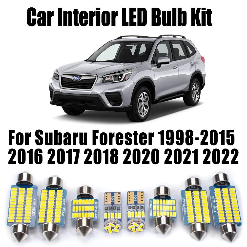 For Subaru Forester 1998-2020 2021 2022 Reading Bulbs Set Car Accessories LED Interior Map Dome Trunk Light Kit Canbus No Error