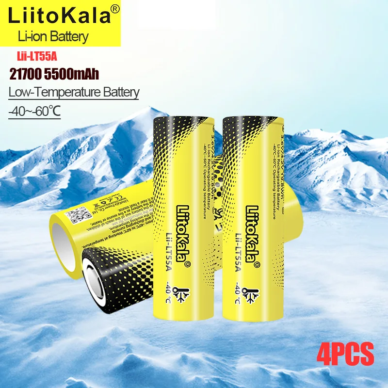 4 pz LiitoKala Lii-LT55A 21700 5500mah batteria ricaricabile 3.7V 1C scarica batterie ad alta potenza per elettrodomestici ad alta potenza
