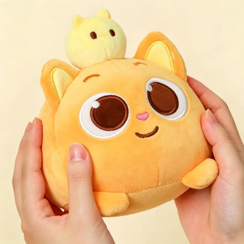 

Cute Pinkfox Hogi Ninimo Plush Toy Kawaii Soft Stuffed Orange Cat Doll Animation Peripheral Plushie Throw Pillow Birthday Gifts