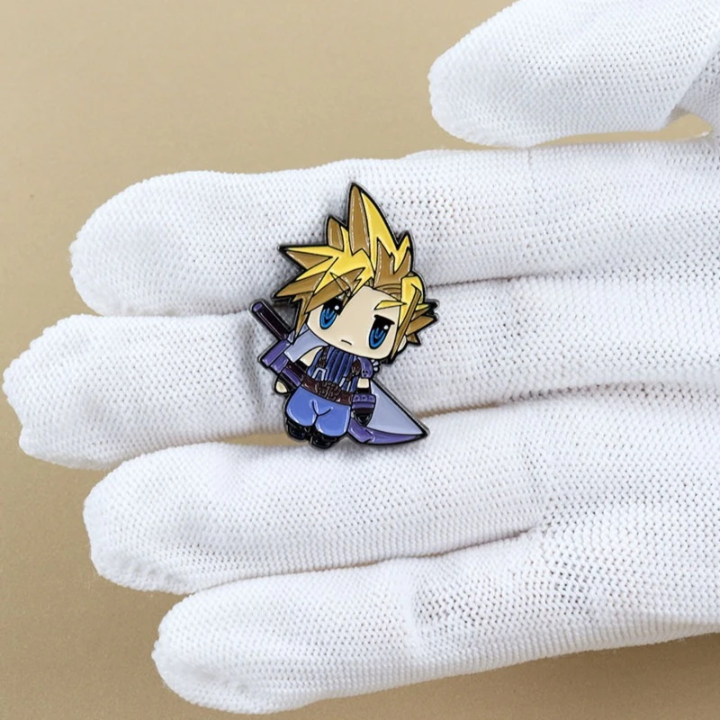 Cloud The Strife Brooch Classic Game Role Periphery Same Cute Cartoon Enamel Pin Backpack Hat Lapel Badge Gift for Gamers