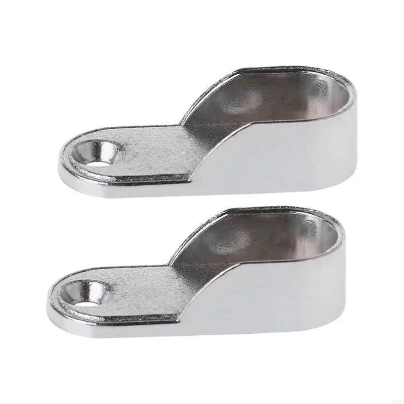L9BE 2pcs Wardrobe Clothes Tube Support Closet Rod Pole End Bracket Thickening Holder