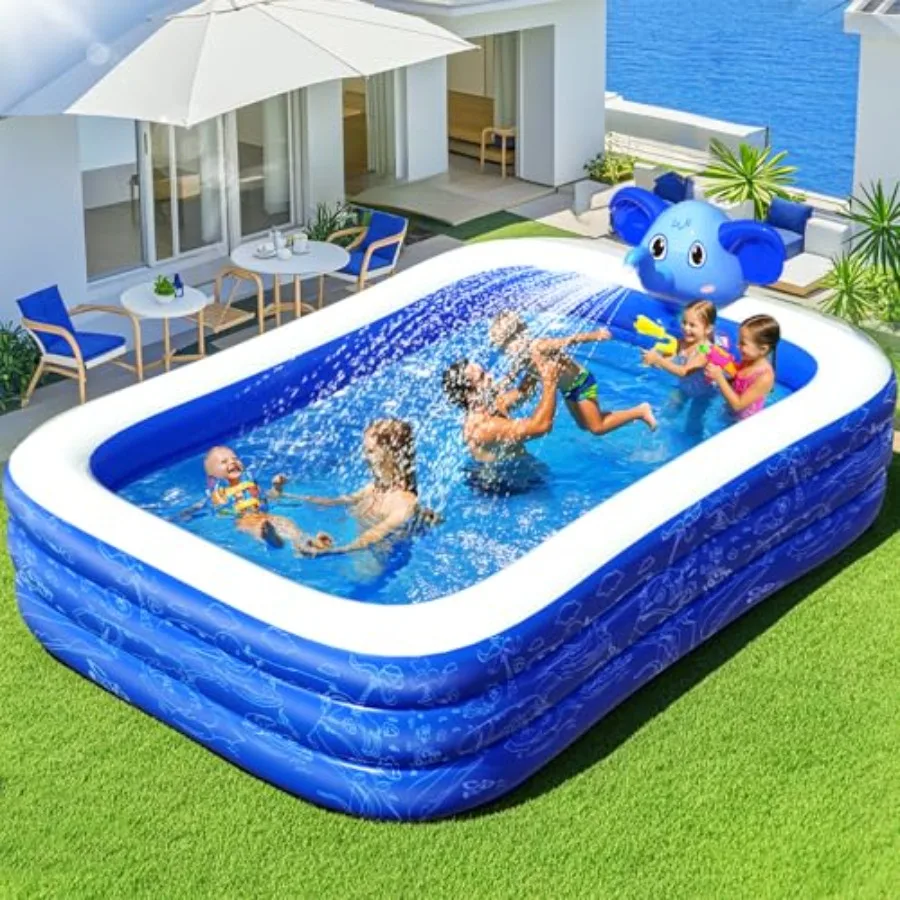 Inflatable Pools with SprinklerUpgraded Elephant Inflatable Swimming Pool Pools for Backyard Large Inflatable Pool for Adults B