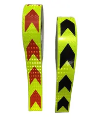 5cmx3m Self-adhesive Arrow Reflective Warning Tape Reflector Material For Roadsafety