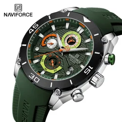 Naviforce-メンズ防水クォーツ腕時計,ミリタリー時計,発光,クロノグラフ,スポーツ,ギフト,男性,2024