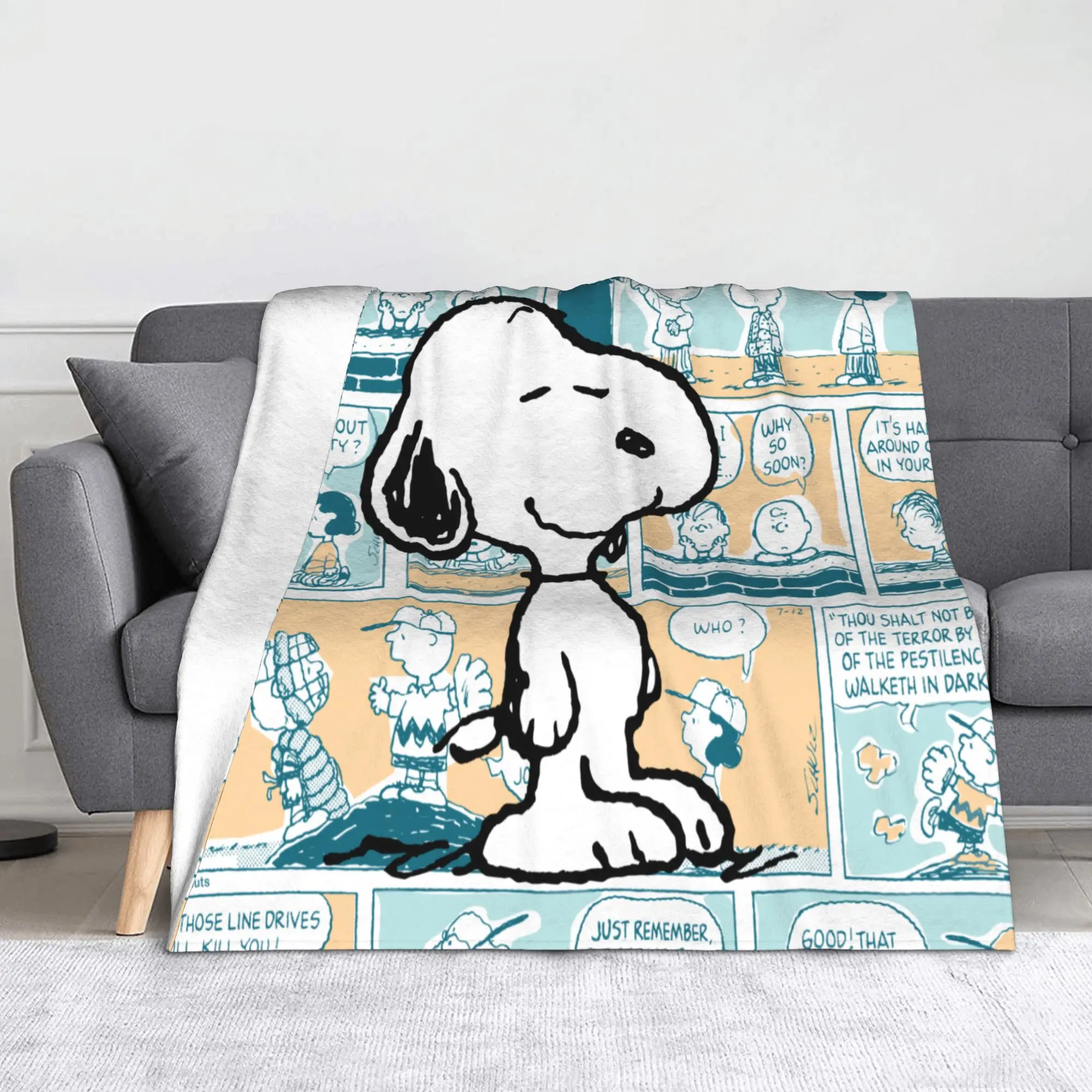 

snoopys Blanket Multi-size Cozy and Lightweight cartoon dog Throw Blankets for Sofa Couch and Bed