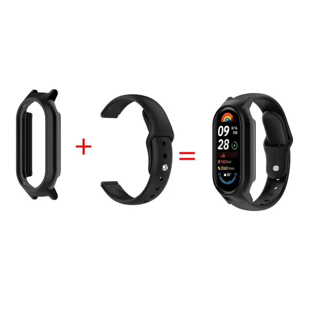 シリコンストラップ Xiaomi Miband 8 10 10 セラミックエディションスポーツファッションストラップ交換ブレスレットストラップ TPU フレーム