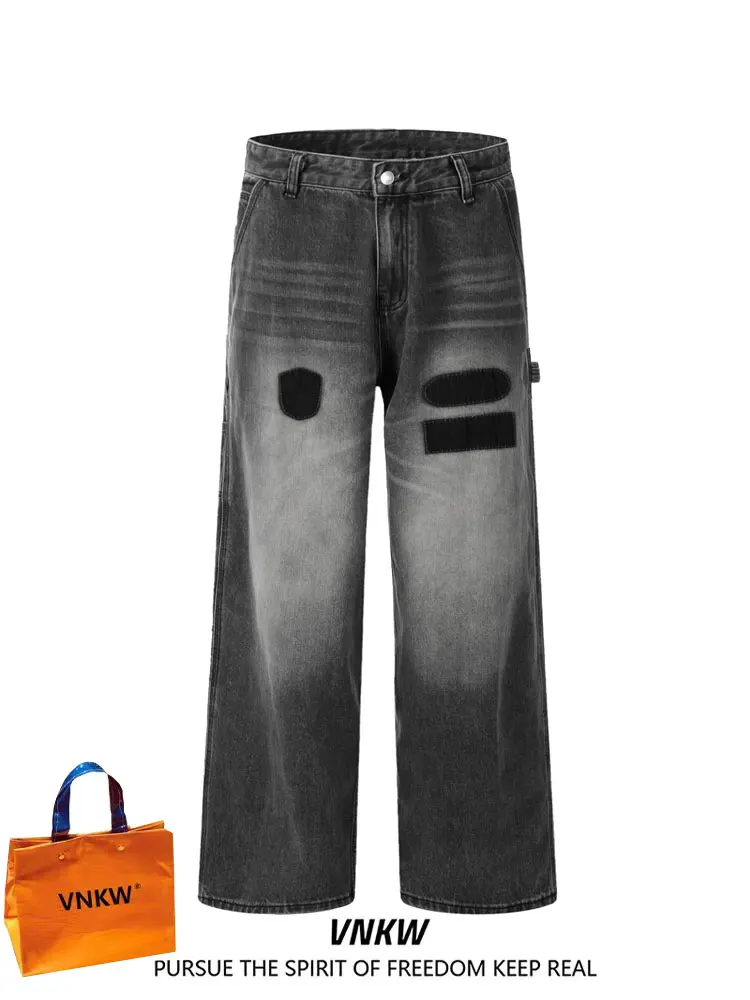 

Ретро-джинсы в американском стиле, мужские осенне-зимние свободные прямые повседневные брюки, женская модная рабочая одежда, парные модели