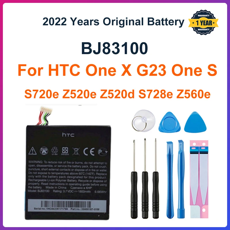 

HTC Original Replacement Li-Polymer BJ83100 Battery For HTC One X G23 One S S720e Z520e Z520d S728e Z560e +Gift Tools +Stickers