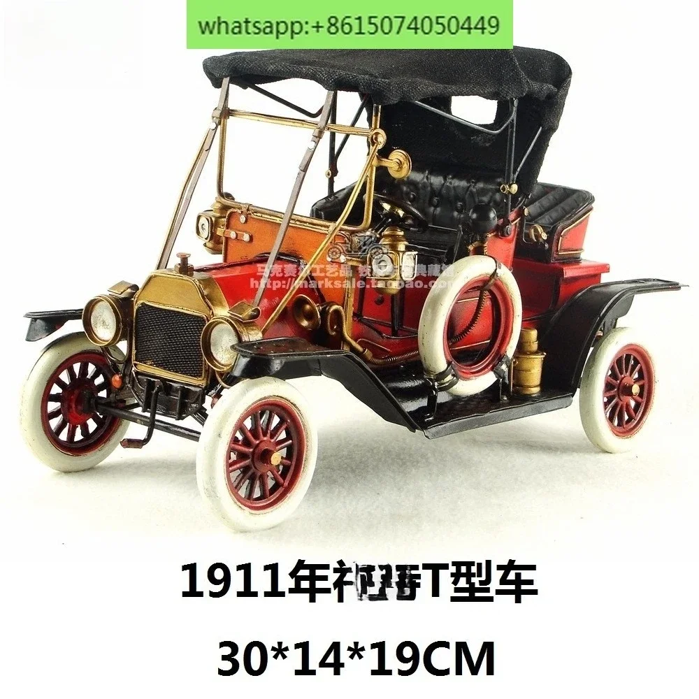 

Pure handmade tin car model 1911 T-shaped classic car, antique and old handicrafts, gifts