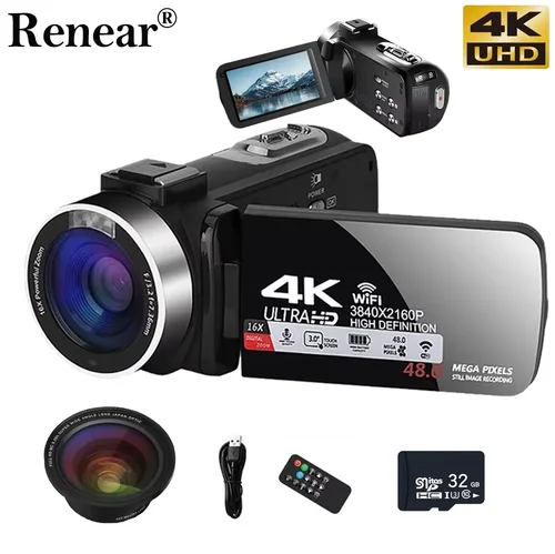 Cámaras digitales 4k videocámara profesional 48MP cámara WiFi Youtube cámara con Zoom Digital 18X cámara web Digital para vídeo Vlog