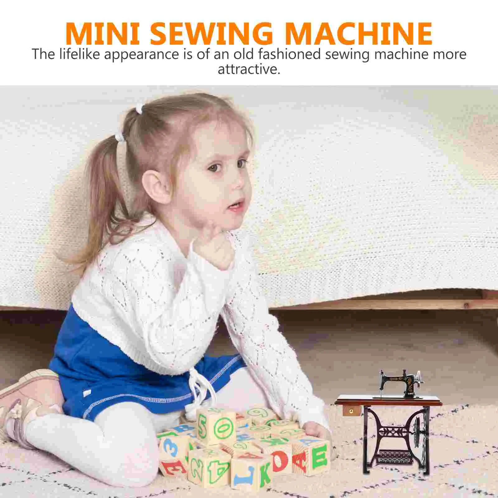 Sewing Machine Dollhouse Miniature Mini Furniture Toy Vintage Tailor 12 Accessories House Scale Decor Model Accessory Kids