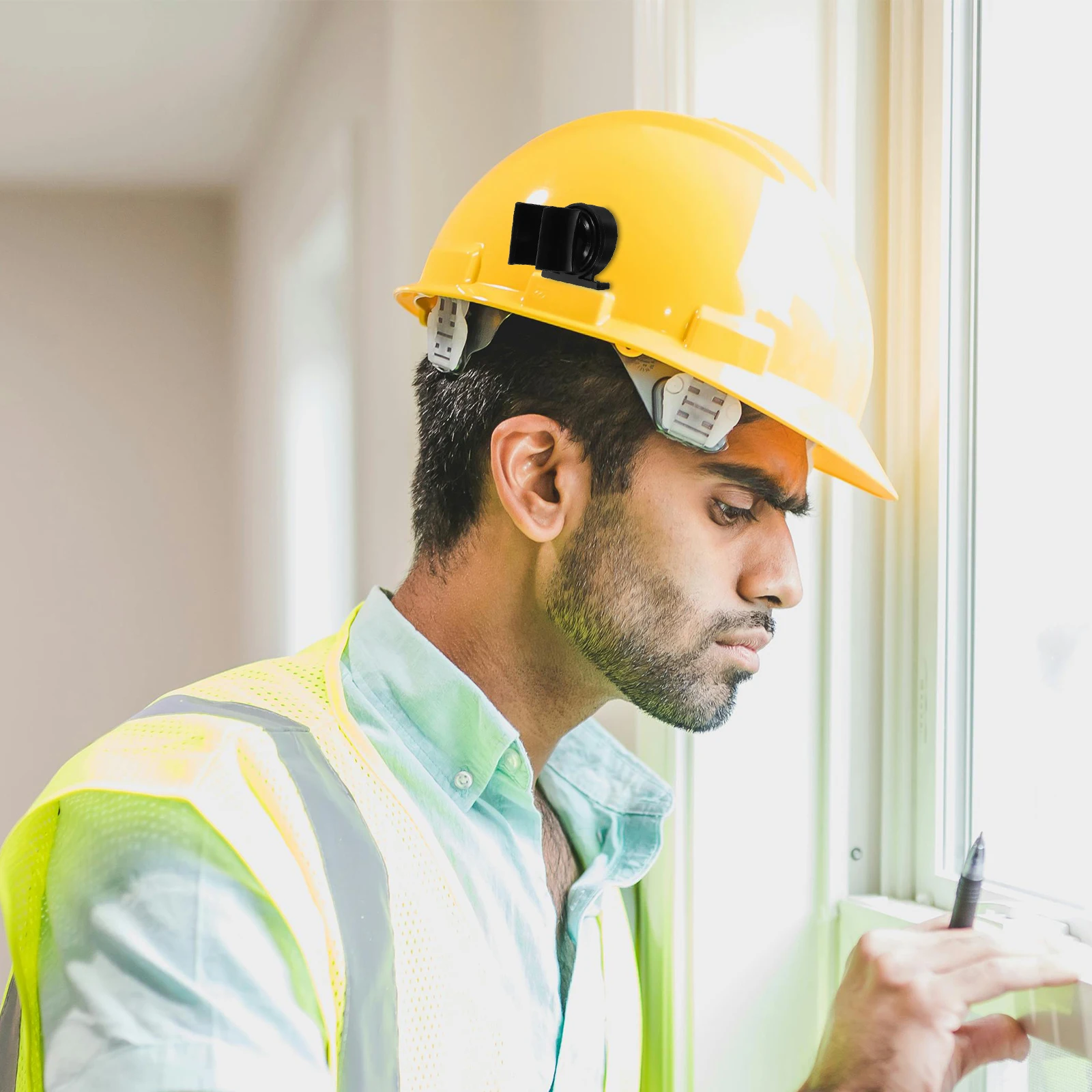 

【】Hard Hat Headlamp Mount Bracket Universal Flashlight Holder Adjustable Angle Anti-Slip Bike Light Mounting