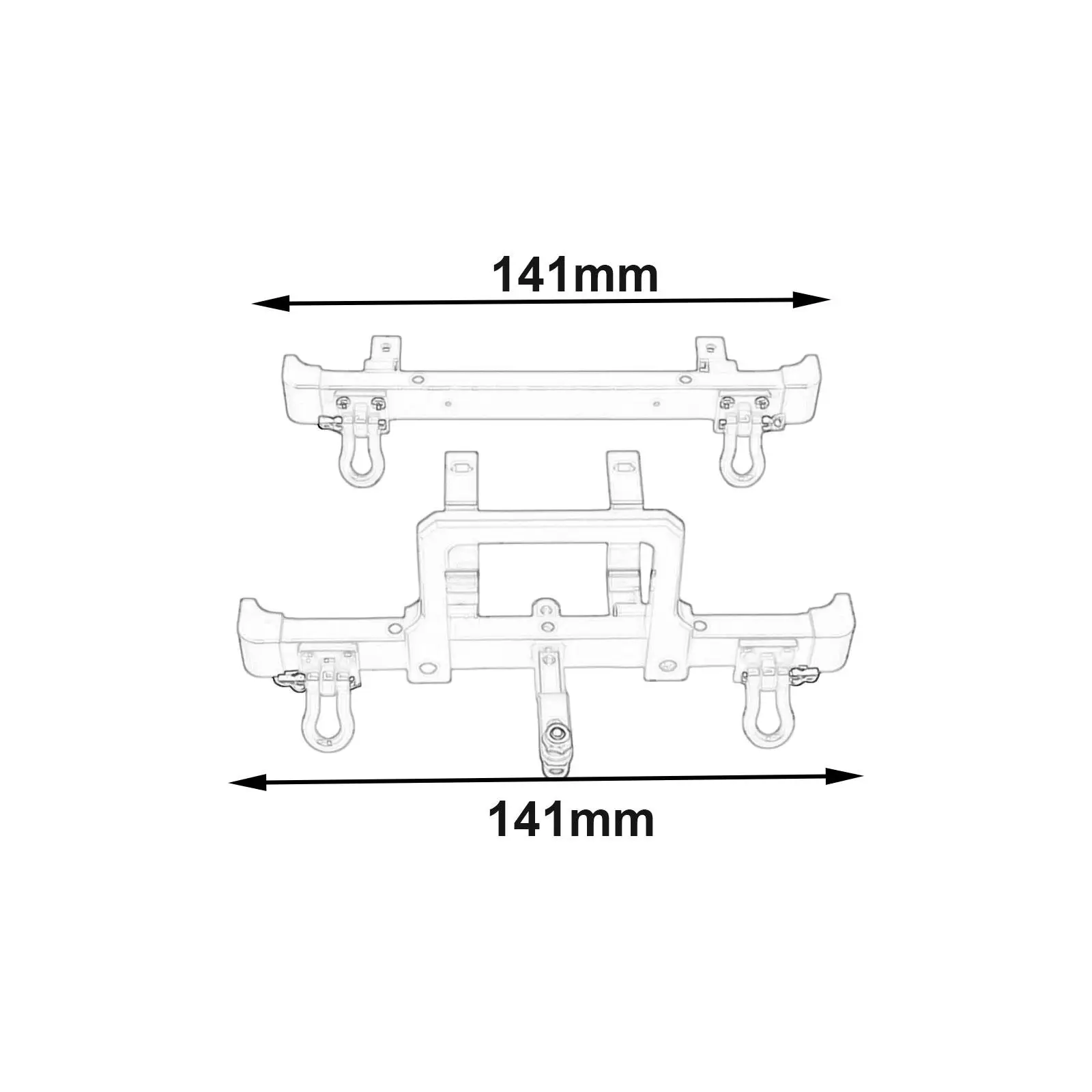 

2Pcs 1:12 Aluminum Alloy RC Front Rear Bumper Sturdy Upgrade Part Accessory for MN82 LC79 RC RC Crawler Car Trucks Accessories