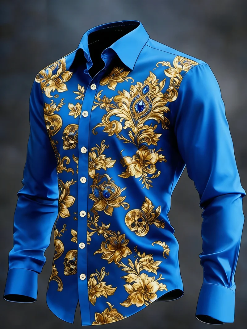 

Новая мужская модная рубашка с 3D-принтом из камней и цветочным узором, 11 цветов, повседневная, с длинными рукавами, на пуговицах.