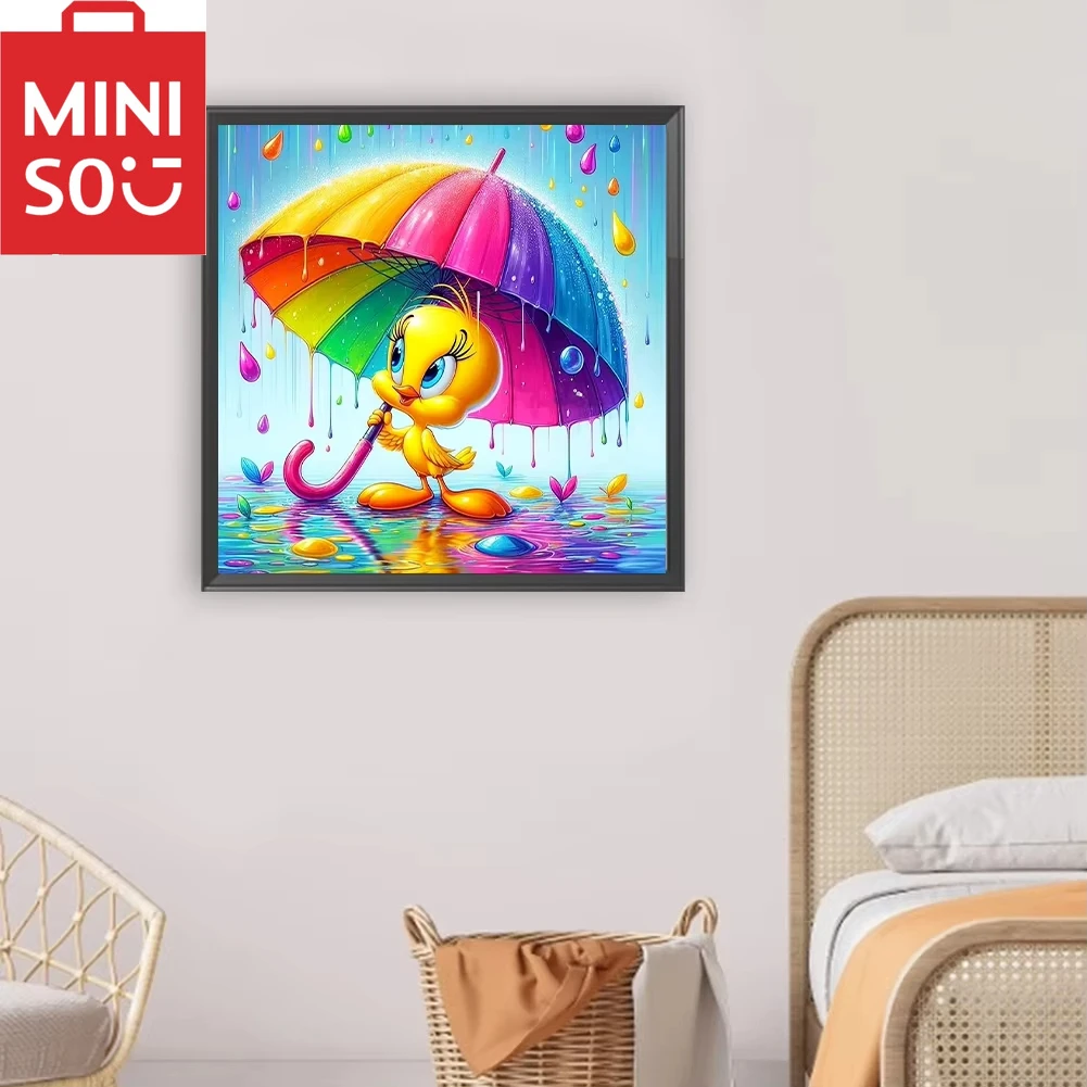 

MINISO Oil Painting By Number Cute Colorful Duck Animal Umbrella Home Decoration Painting Wall Bedroom Room Decor Gift Frameelss