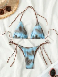 Tie Dye Bikins 2024 Mini mikro stringi Bikini damskie stroje kąpielowe damski strój kąpielowy Bikini dwuczęściowe strój kąpielowy