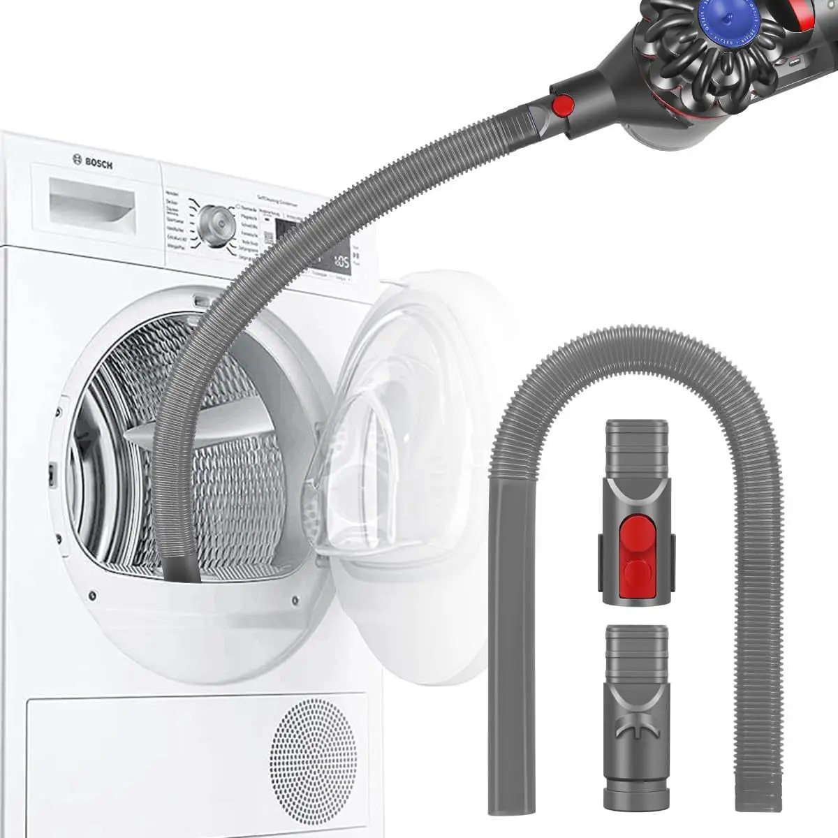 Vacuum Attachment for Dyson V15 V12 V11 V10 V8 V7 V6 Dryer Vent Cleaner Flexible Hose Lint Remover Crevice Brush Cleaning Tool