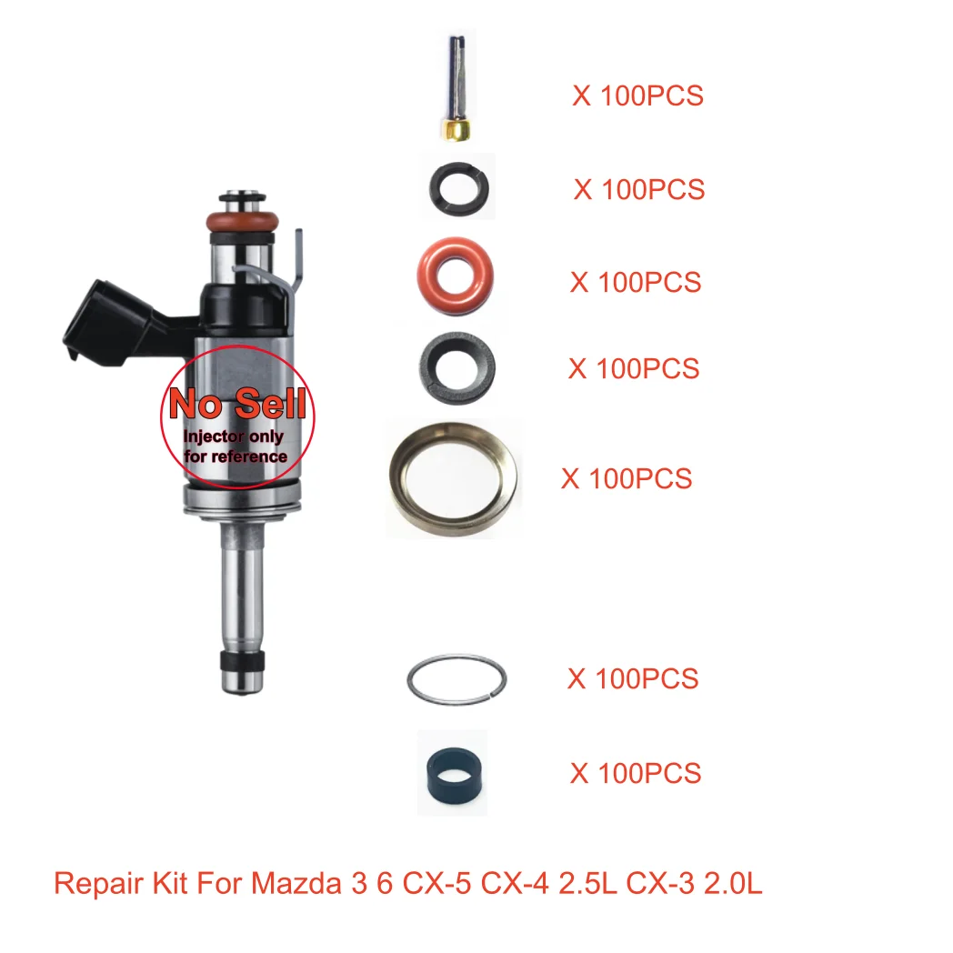 

Free Shipping 100Sets GDI Fuel Injector Repair Kit For PE27-13-250 For Mazda 3 6 CX-5 CX-4 2.5L CX-3 mx-5 2.0L