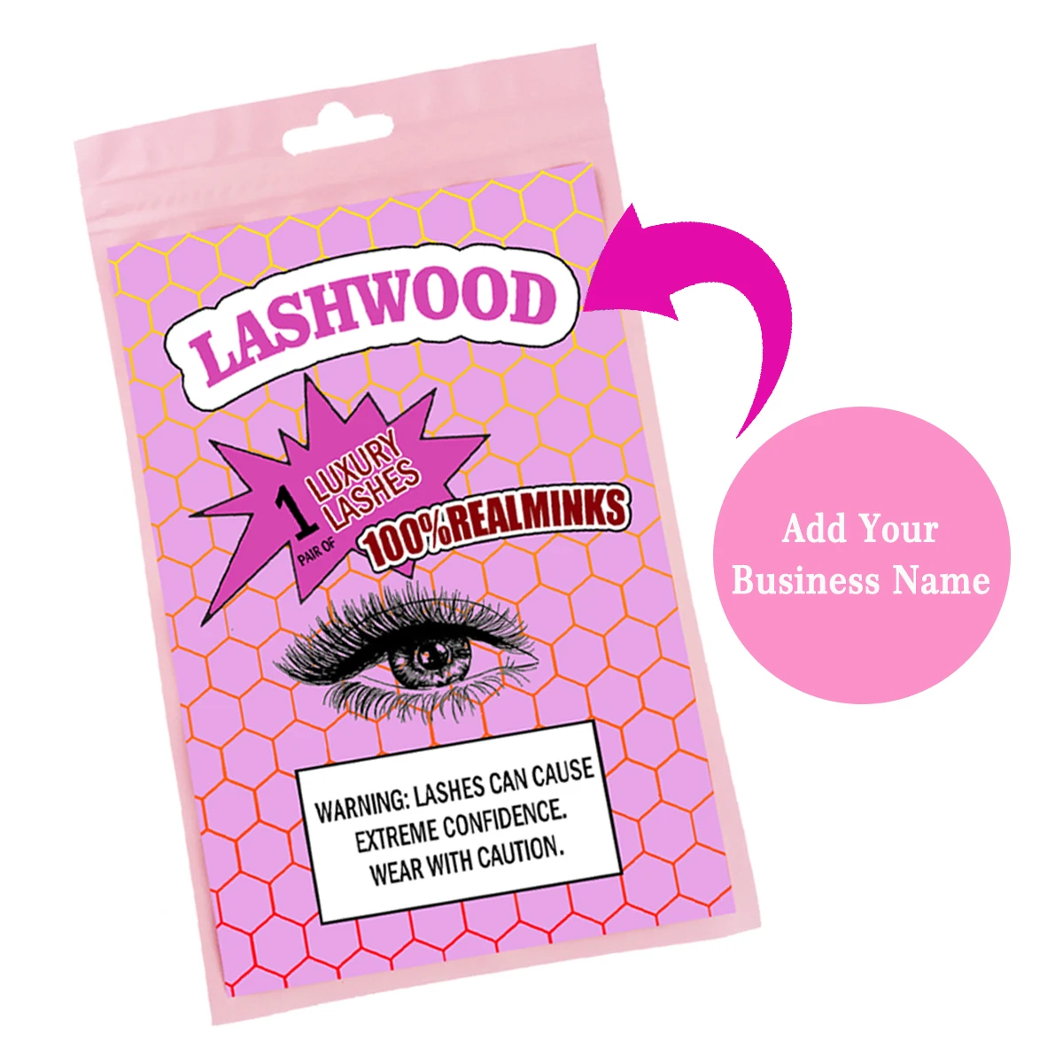 Eyelash Packaging Bag Wholesale Pink Black White Zip Lock Party Favor Bag Eyelashes Lash Package Box Custom Logo Sticker