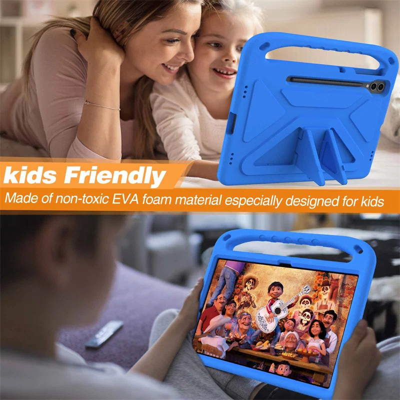 Kids Case For Samsung Galaxy Tab S10 Plus 12.4 inch SM-X820 SM-X826B 2024 Case S7FE S8 S9 Plus 12.4 EVA Shockproof Stand Cover