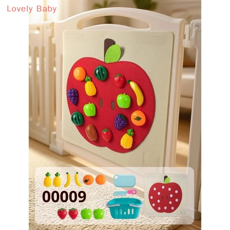 【BBS】1 Set Obst Rollenspiel Küchenspiele Baby Filzbrett Spielen Essen Spielzeug Wandaufkleber Feinmotorik Frühpädagogisches Spielzeug