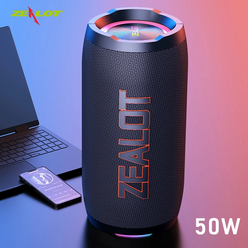 

ZEALOT S76 50W Bluetooth Speakers Wireless Soundbar TWS HiFi Bass Support USB Disk Micro SD Card AUX