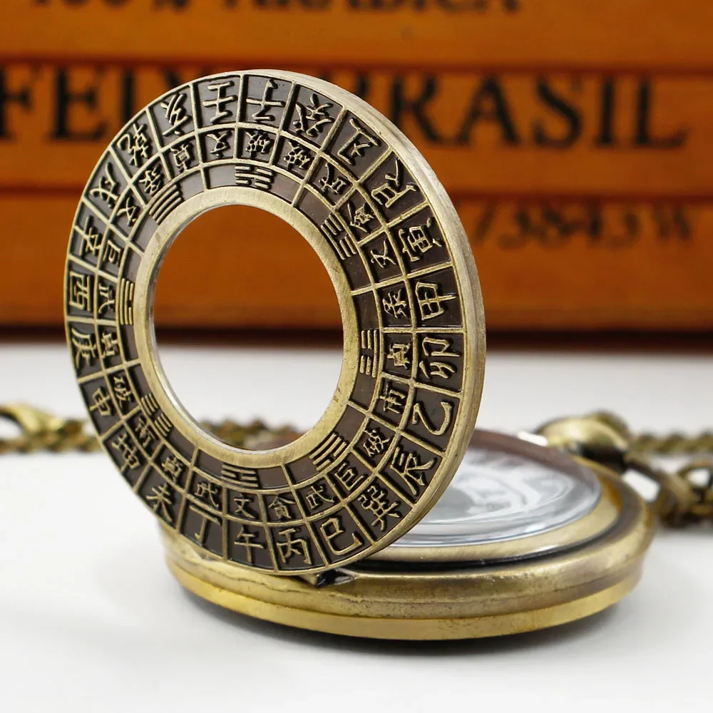 Quartz Pocket Watch Chinese Style Special Design Gold Female Male Pendant Necklace Gift for Woman Men New