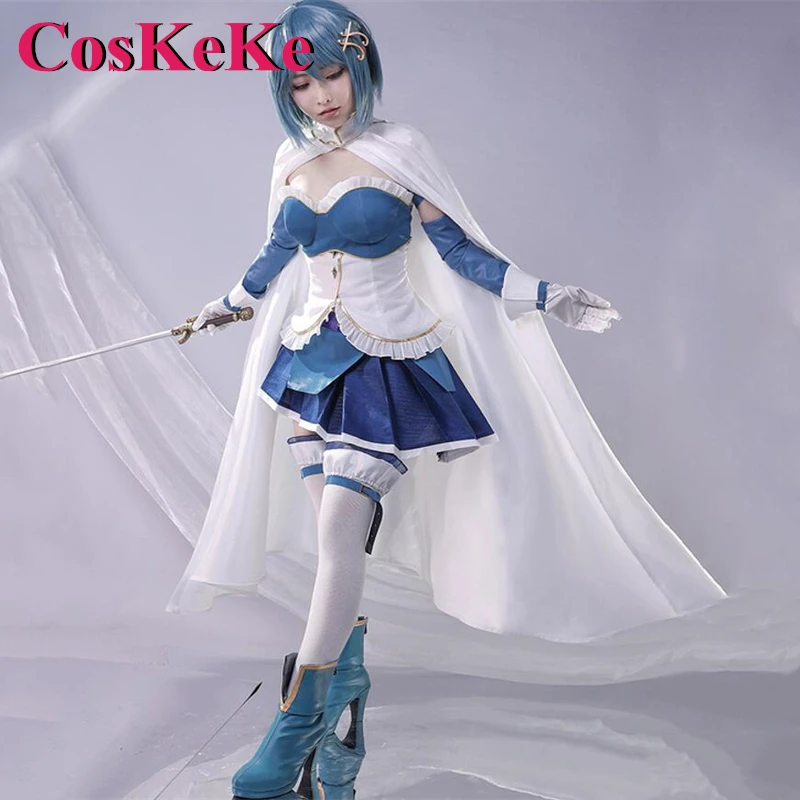 CosKeKe Miki Sayaka Cosplay Anime Puella Magi Madoka Magica Costume Elegant Sweet Uniform Halloween Carnival Role Play Clothing