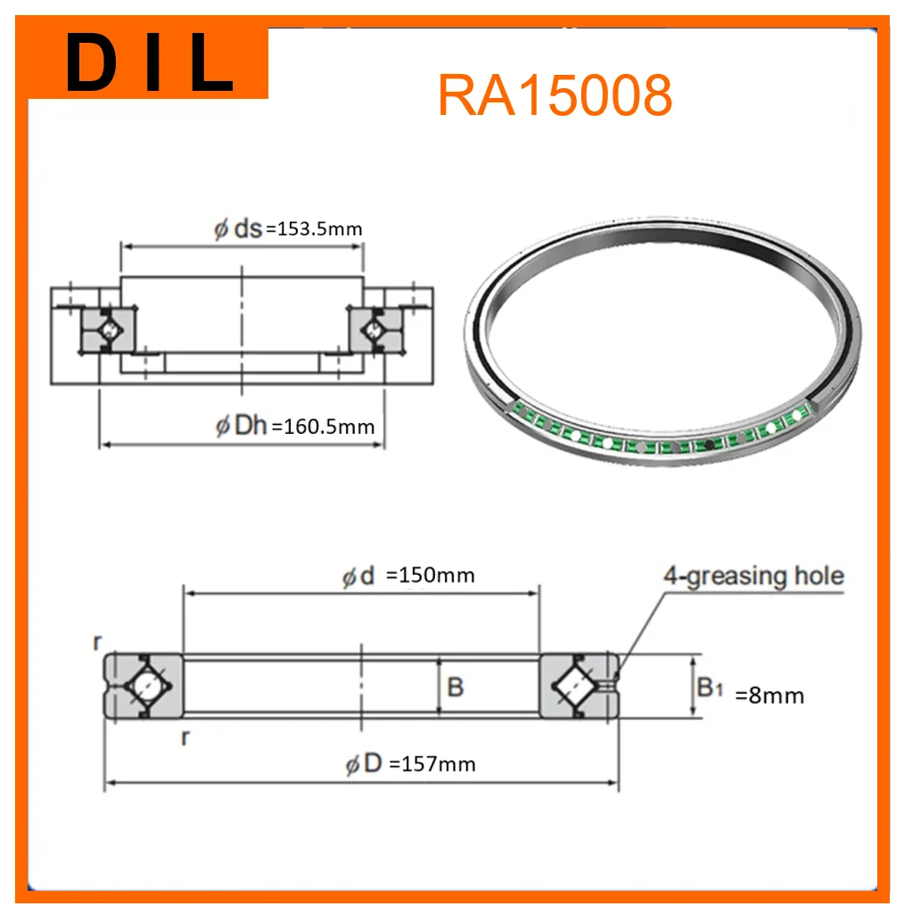 DIL Germany Cross-roller Ring RA15008 RA15008UU RA15008UUC0 RA15008UUCC0 Separable Outer Ring Type to replace THK IKO bearing