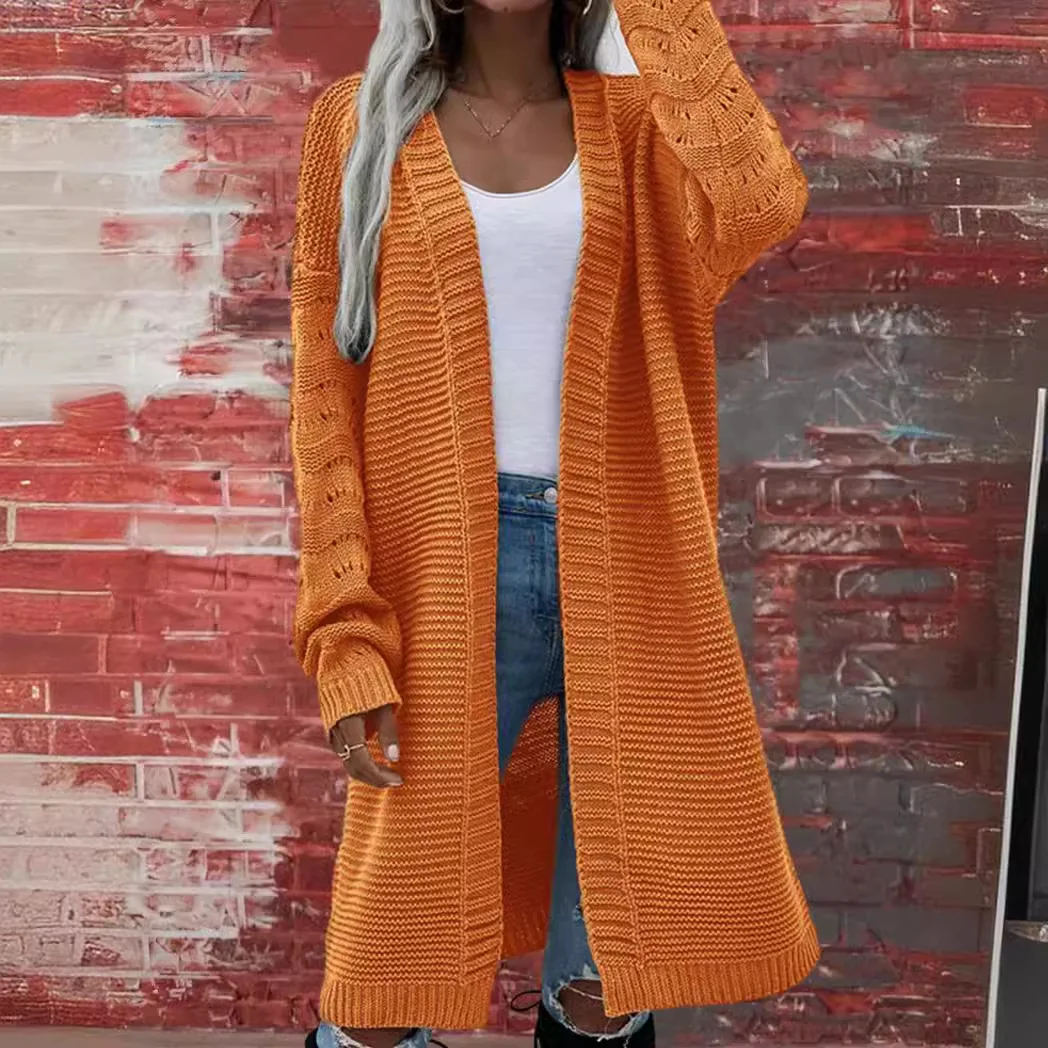 Oversized Long Knitwear Cardigans Casual Women Loose Long Sleeve Knitted Sweater Overcoats HHMY-DH2181-42