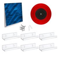 1Pc/6Pcs Clear Acrylic Vinyl Record Shelf Wall Mount Sleek Music Album Display Floating Shelves Record Holder 매끄러운 레코드 프레임