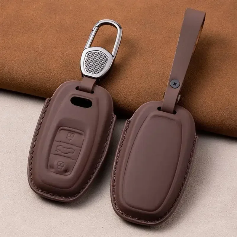 

Leather Car Key Cover For Audi A6 A5 Q7 S4 S5 S7 A4 B9 A4L 4m 8W Q5 TT TTS RS 8S Coupe Shell Case Workmanship Like Silk