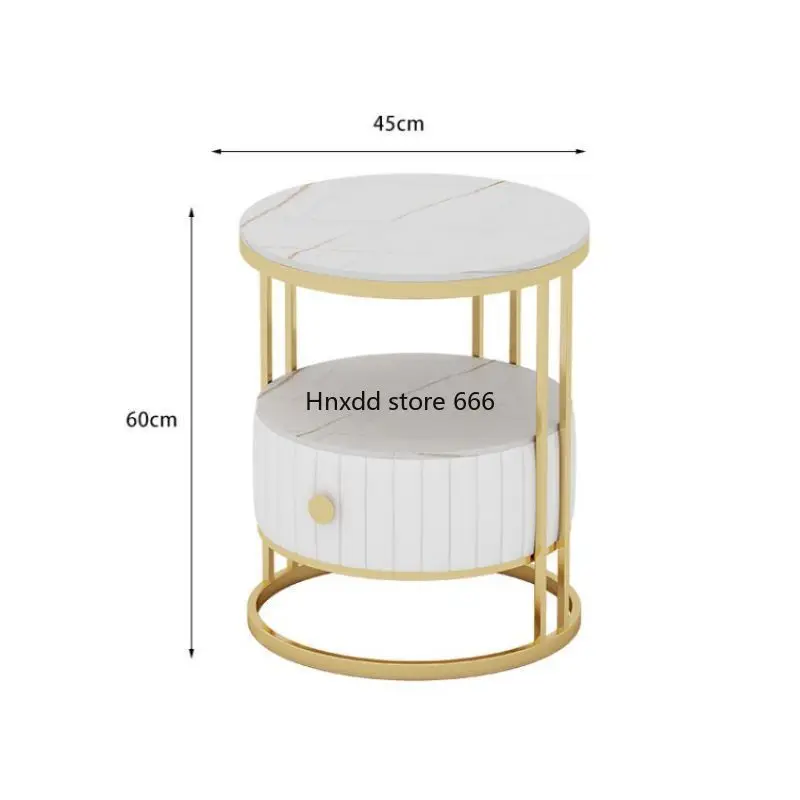 Nordic Sofa Side Table Living Room Cabinet Light Luxury Rock Board Small Coffee Table Cabinet Corner Bedroom Furniture HY50CT