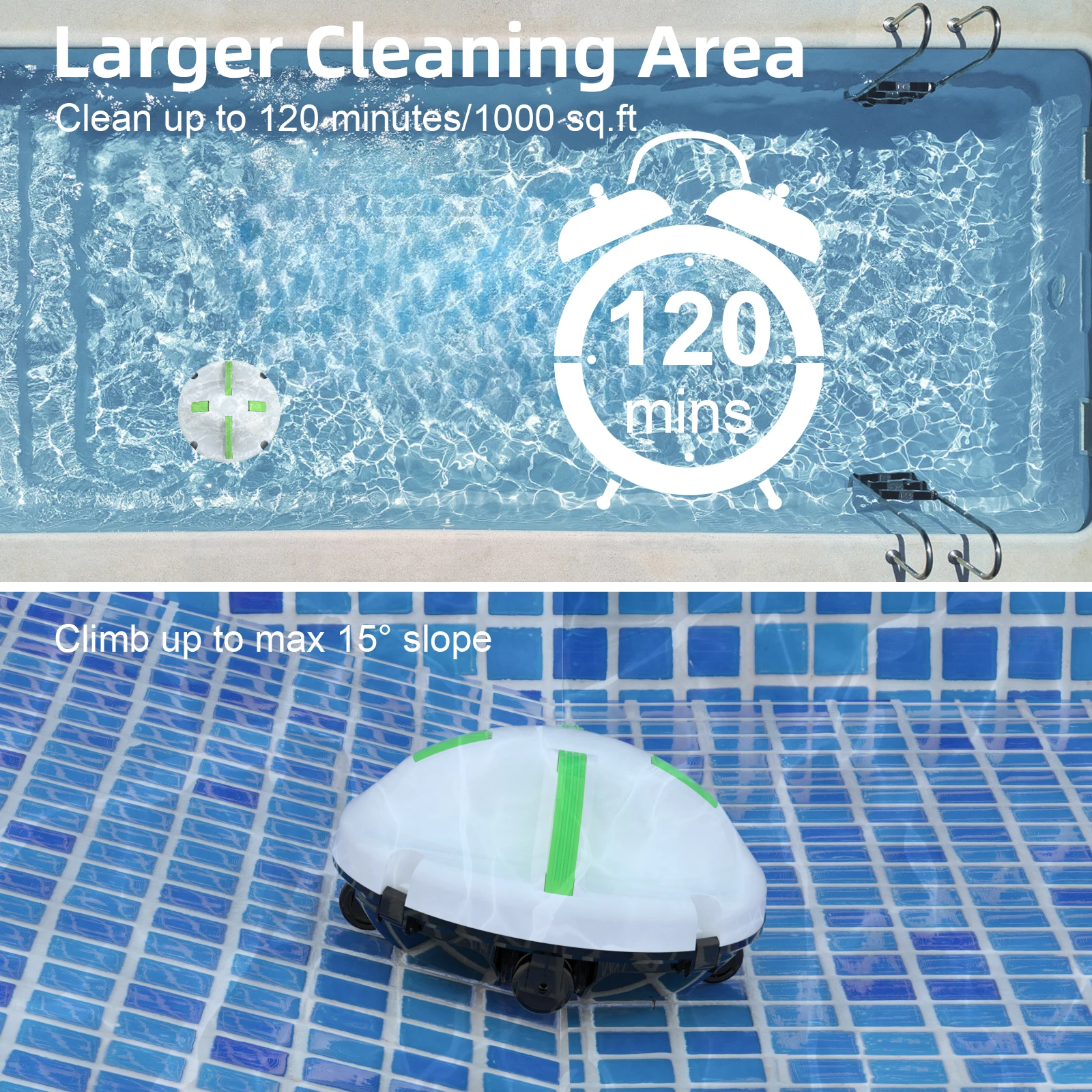 مصنع جديد ذكي لاسلكي لتنظيف حمام السباحة روبوت شفط حمام السباحة محرك مزدوج قوي