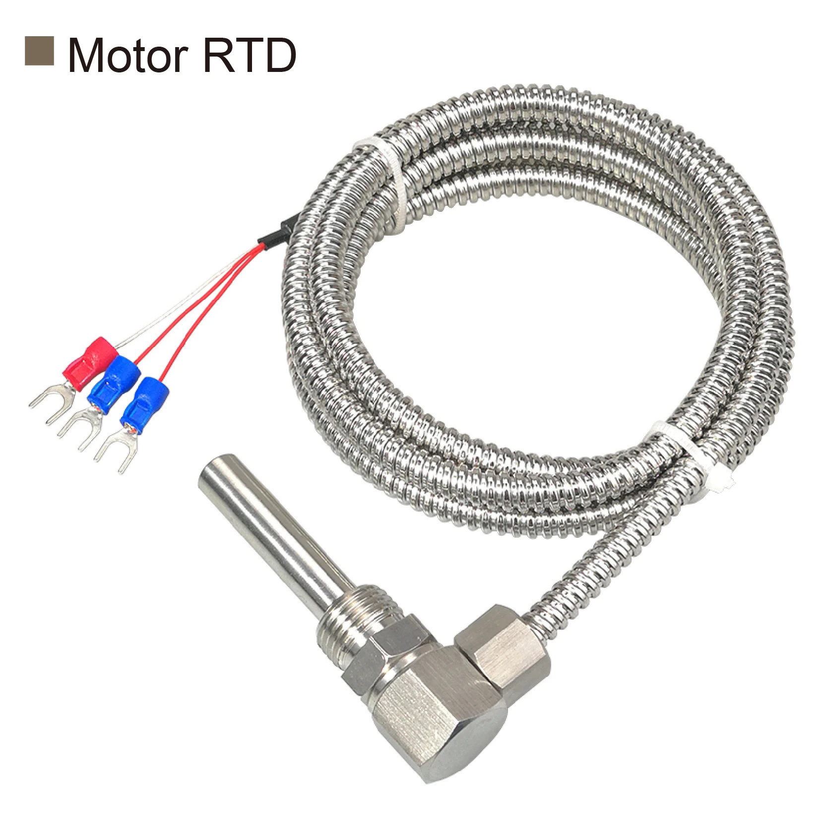 Motor Bearing Temperature Sensor PT100 RTD Probe L-Shaped Threaded Temperature Sensor Stainless Steel Industrial Probe