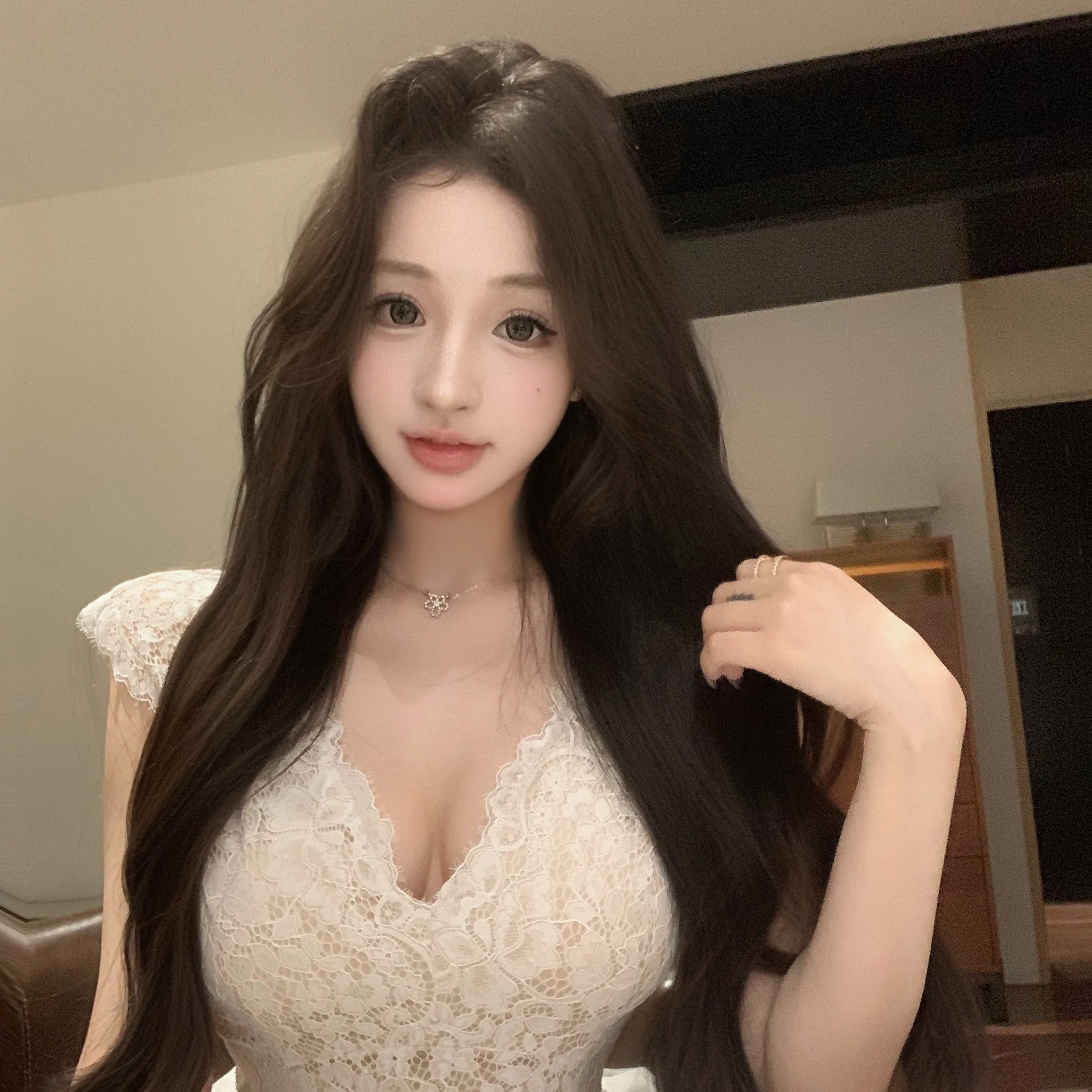 Vestido de Verano 2025 con Falda Abullonada de Encaje y Malla, Cintura Ajustada, Estilo Línea A, Moda Femenina