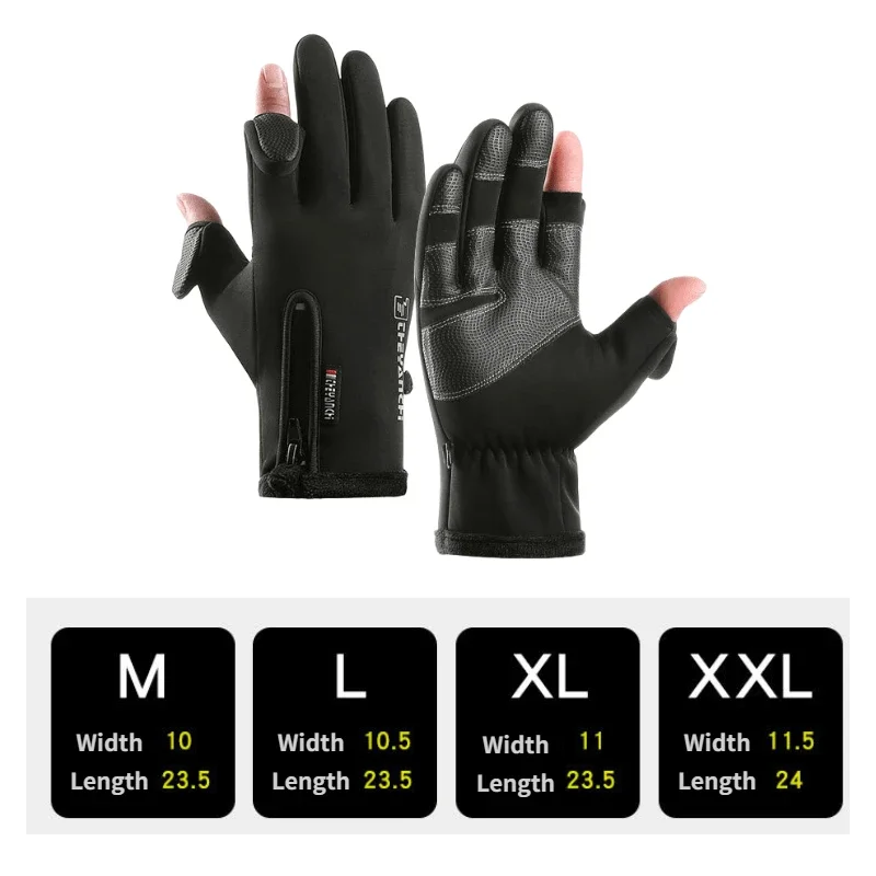 Fingerless Fishing Gloves Windproof Cold Weather Touchscreen Warm Motorcycle Cycling Gloves For Photography Hunting Ski Driving