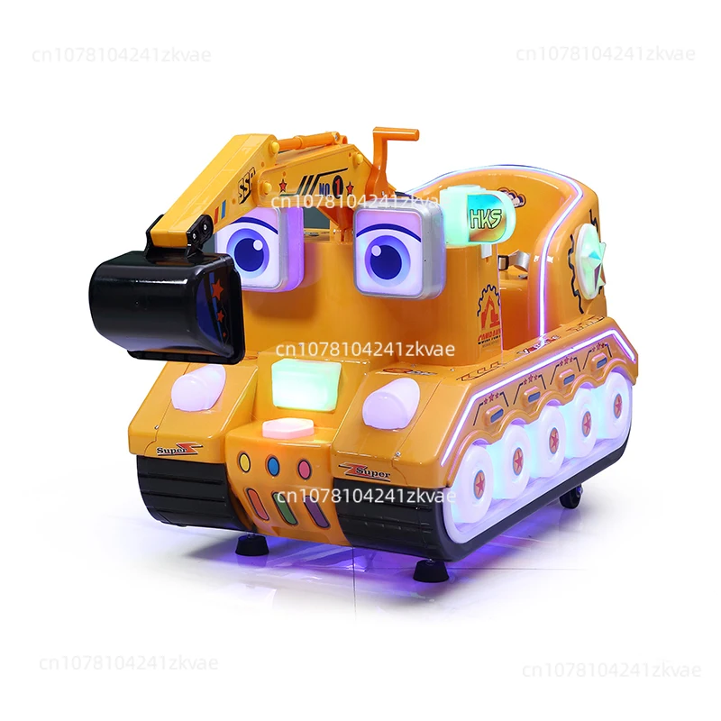 

2024 New Coin Mining Machine Excavator Rocking Cart Bulldozer Swing Machine Scan Code To Pay Commercial Children's Toys