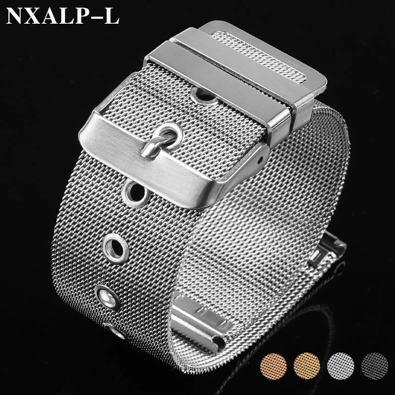 Mesh Milanese Watchband 18mm 20mm 22mm Quick Release Universal Stainless Steel Metal Watch Band Strap Bracelet Black Rose Gold