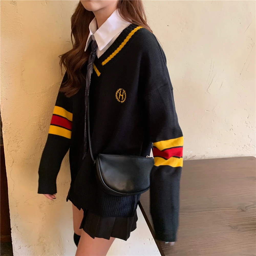 Autumn Winter Pullover Sweater Women British College Japan Korean School JK Uniform Suit Preppy Sweater + Shirt + Pleated Skirt