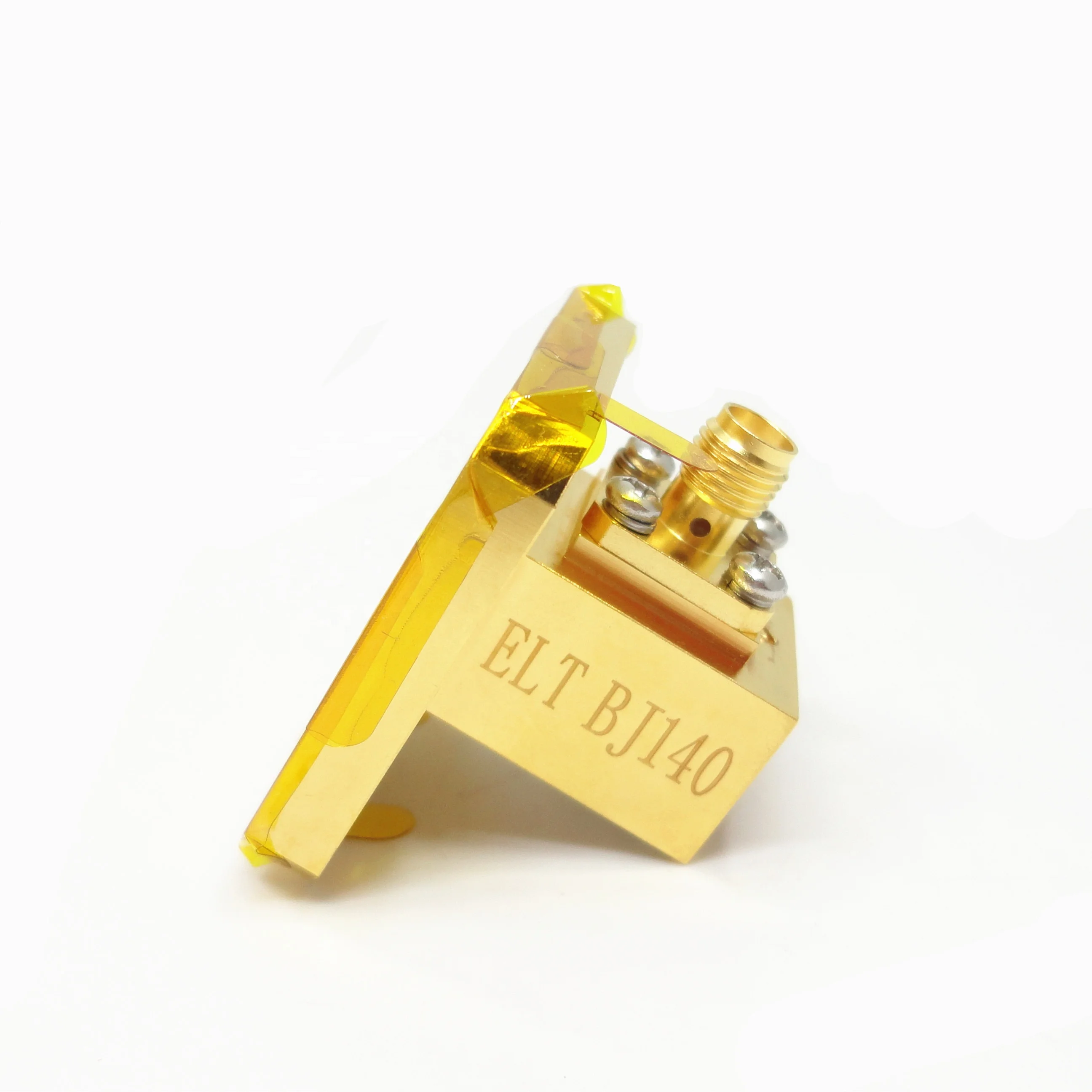 11.9-18GHz WR62 BJ140 Right Angle to SMA Female Brass Waveguide to Coax Adapter with 1.3 VSWR