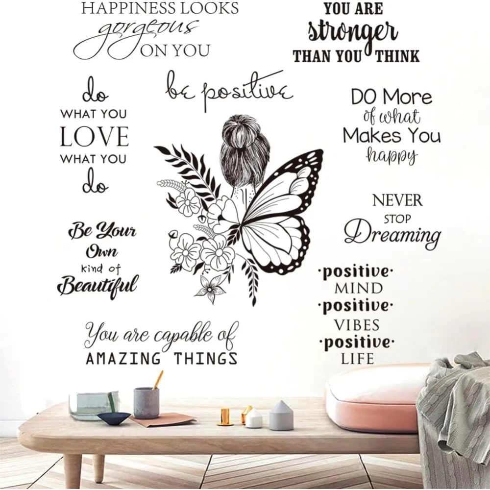 

Inspirational Wall Decals Peel and Stick Vinyl Quotes Wall Decor Motivational Positive Saying Wall Art for Living Room Bedroom