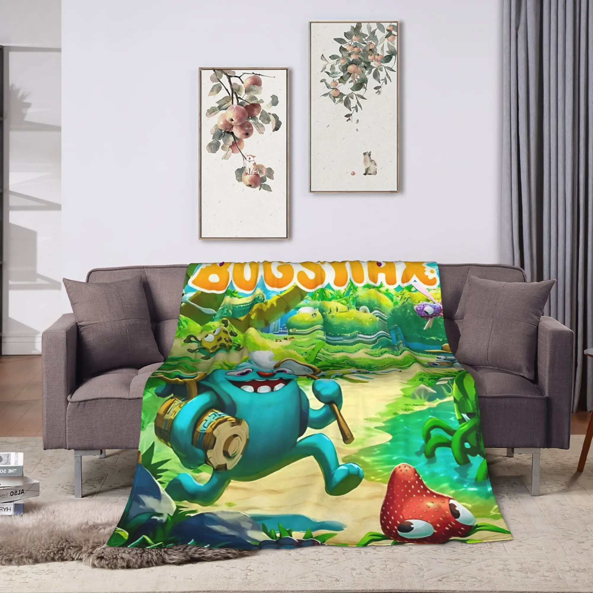 Bugsnax  My Singing Monsters Flannel Blanket  Warm Bedding Throws for Bedroom Airplane Travel Funny Bedspread Sofa Bed Cover